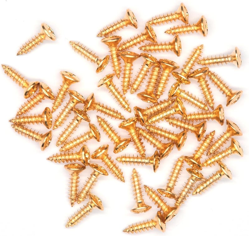 harpfeas براغي واقي البيكارد الكهربائي 3MM لجيتار البيس، براغي تركيب واقيات الخدش لجيتار فيندر سترات ST تيلي TL ستراتوكاستر تيلا كاستر جيبسون LP ليس بول SG، عبوة من 50 (ذهبي) - Image 2